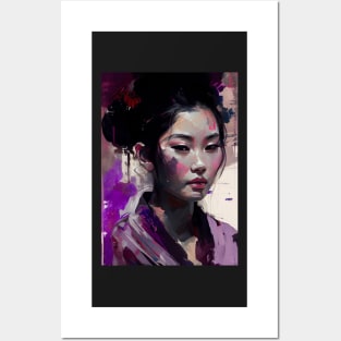 Elegant Geisha: A Symphony of Colors Posters and Art